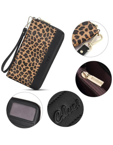 Cartera CLUCI para Mujeres RFID Bifold con Muñequera 21.3cm