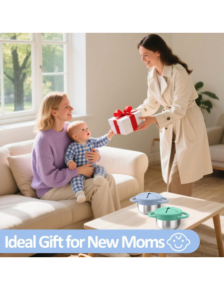 BUSOHA 2 Tazas de Snack Acero Inoxidable 255g a Prueba de Derrames