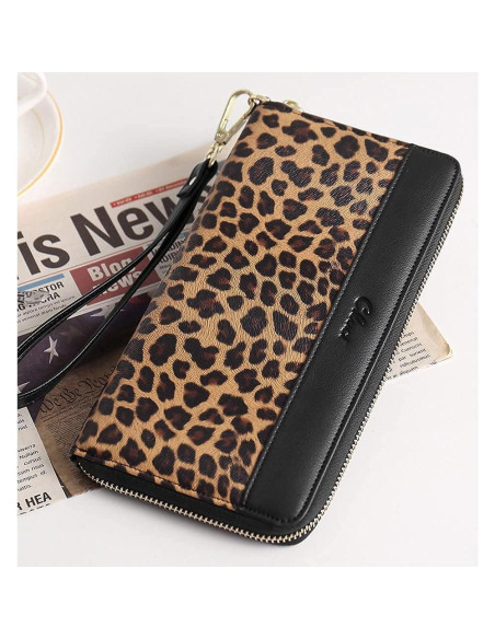 Cartera CLUCI para Mujeres RFID Bifold con Muñequera 21.3cm