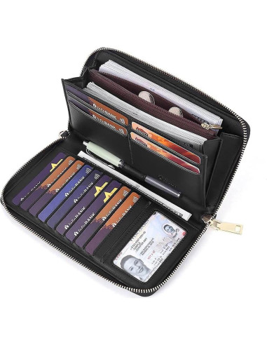 Cartera CLUCI para Mujeres RFID Bifold con Muñequera 21.3cm