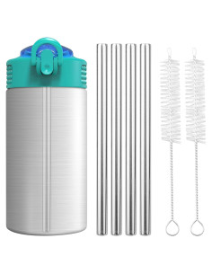 4 Pajitas de Metal Reutilizables BOXOB 13.2cm Acero Inoxidable