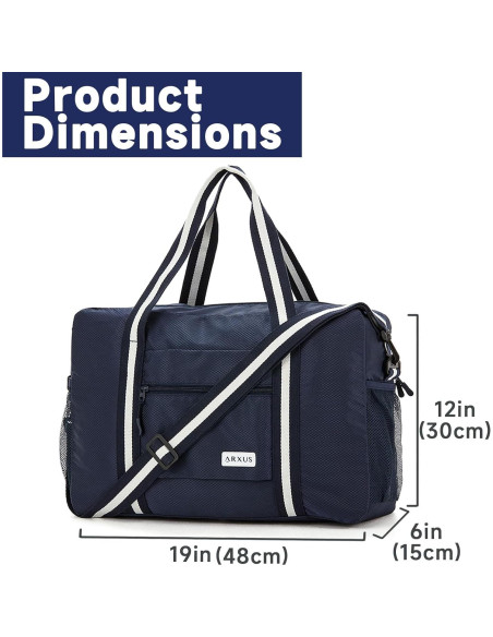Bolsa de viaje Arxus plegable 25L resistente al agua azul marino