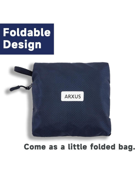 Bolsa de viaje Arxus plegable 25L resistente al agua azul marino