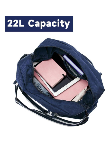 Bolsa de viaje Arxus plegable 25L resistente al agua azul marino