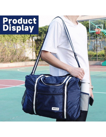 Bolsa de viaje Arxus plegable 25L resistente al agua azul marino