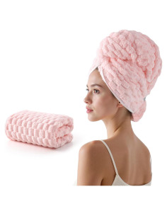 Toalla de Microfibra Rosa REDKISS 61x107 cm para Cabello