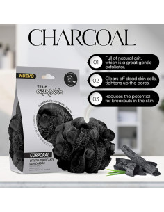 Esponja de Baño T.Taio con Jabón de Carbón - Exfoliante Lufa 2