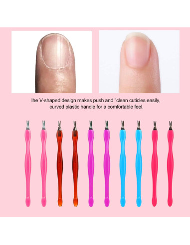 Empujador de Cutículas Profesional 10 Pcs - Herramienta de Manicura
