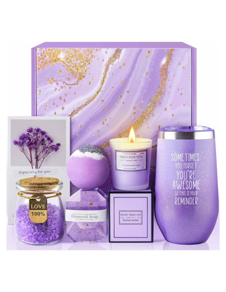 Set de Canasta de Spa de Lavanda LE CADEAU - 6 Piezas