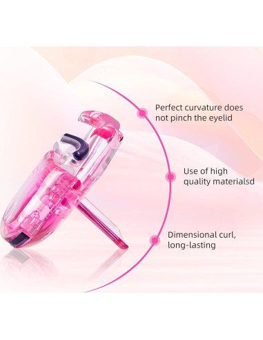 Rizador de Pestañas Portátil FYB Mini Rosa - 2 Pcs