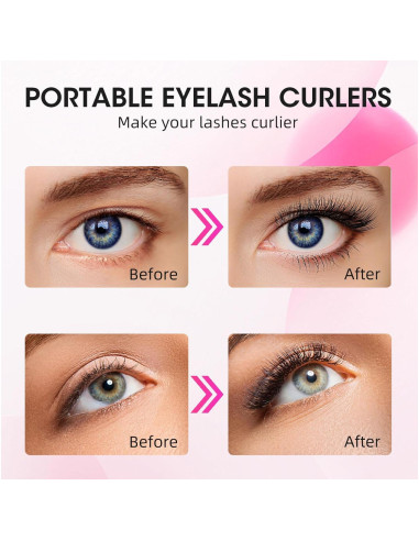 Rizador de Pestañas Portátil FYB Mini Rosa - 2 Pcs