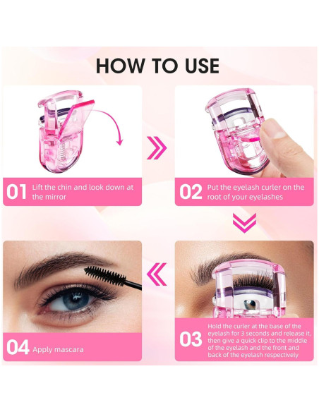 Rizador de Pestañas Portátil FYB Mini Rosa - 2 Pcs