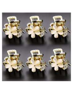 Clips de Pelo Brillantes ANBALA - Set de 6 Mini Pinzas con Rhinestones