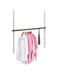 Barra de Armario Colgante Ajustable ABtool 81 cm Negra