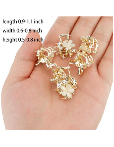 Clips de Pelo Brillantes ANBALA - Set de 6 Mini Pinzas con Rhinestones