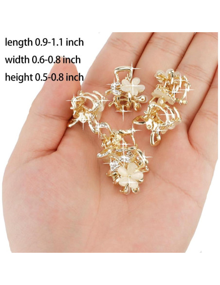 Clips de Pelo Brillantes ANBALA - Set de 6 Mini Pinzas con Rhinestones