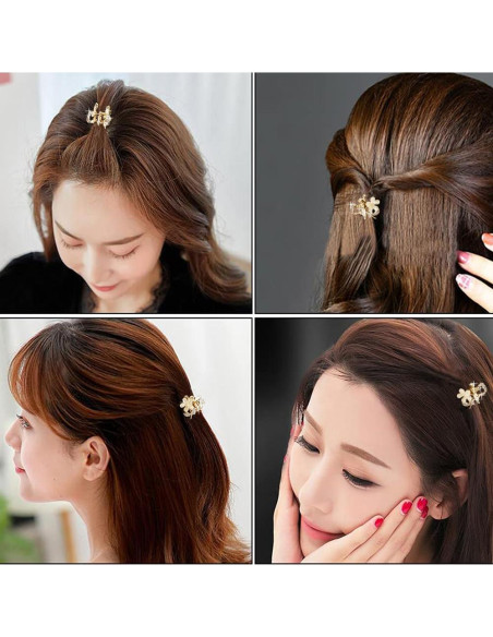 Clips de Pelo Brillantes ANBALA - Set de 6 Mini Pinzas con Rhinestones