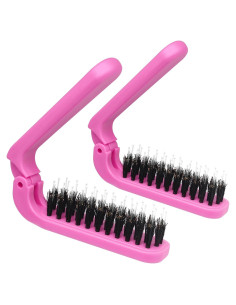 Paquete de 2 Cepillos de Pelo Plegables Qjaiune Rosa Brillante