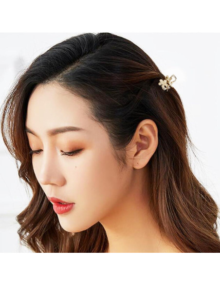 Clips de Pelo Brillantes ANBALA - Set de 6 Mini Pinzas con Rhinestones