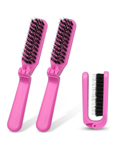 Paquete de 2 Cepillos de Pelo Plegables Qjaiune Rosa Brillante 2