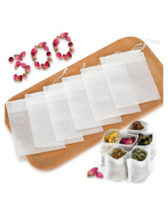 300 Bolsas de Té Desechables TOINSIX 9x7 cm para Infusiones