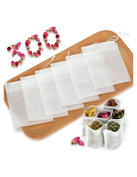300 Bolsas de Té Desechables TOINSIX 9x7 cm para Infusiones