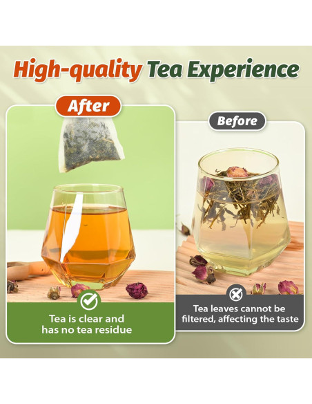 300 Bolsas de Té Desechables TOINSIX 9x7 cm para Infusiones