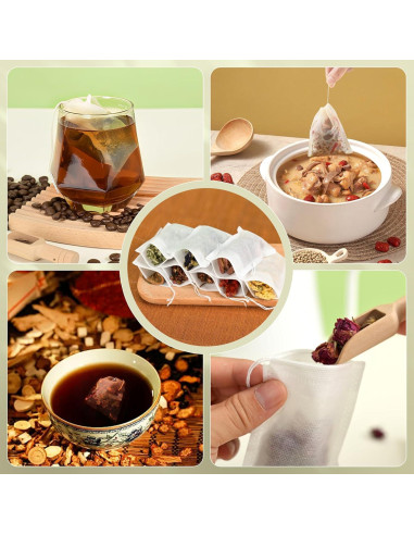 300 Bolsas de Té Desechables TOINSIX 9x7 cm para Infusiones