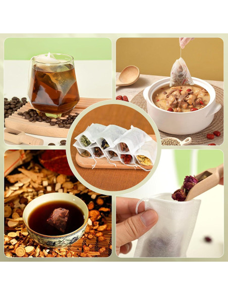 300 Bolsas de Té Desechables TOINSIX 9x7 cm para Infusiones