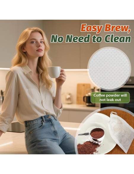 300 Bolsas de Té Desechables TOINSIX 9x7 cm para Infusiones