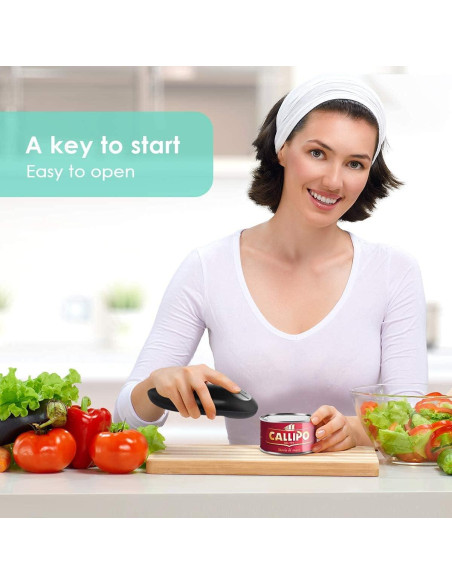 Abrelatas Eléctrico Automático KITCHENMUH, Sin Bordes Afilados