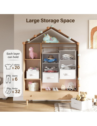 Organizador de Closet Colgante Pipishell 6 Estantes Blanco
