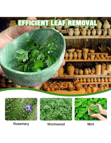 Tazón Deshojador de Hierbas Cerámica Eastrpupira Verde 10 cm