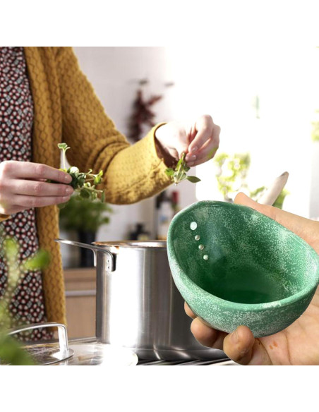 Tazón Deshojador de Hierbas Cerámica Eastrpupira Verde 10 cm
