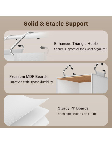 Organizador de Closet Colgante Pipishell 6 Estantes Blanco