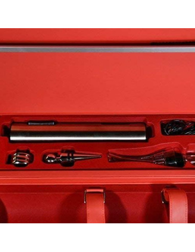 Conjunto de Vino Luxe con Accesorios de Madera y Cuero