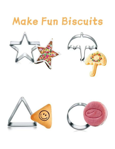 Kit de Cortadores de Galletas Jvtoo - Acero Inoxidable, 6 Piezas