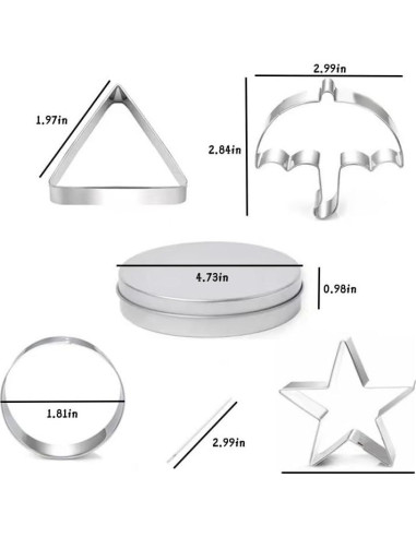 Kit de Cortadores de Galletas Jvtoo - Acero Inoxidable, 6 Piezas