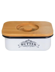Tazón de Mantequilla SOTECH con Tapa de Bambú Estilo Granja