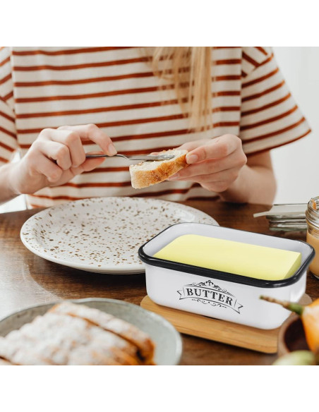 Tazón de Mantequilla SOTECH con Tapa de Bambú Estilo Granja