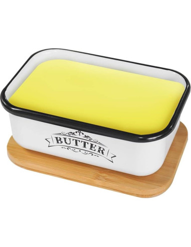 Tazón de Mantequilla SOTECH con Tapa de Bambú Estilo Granja