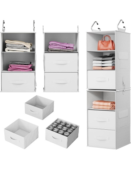 Organizador de Closet Colgante Pipishell 6 Estantes Blanco