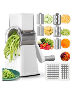 Rallador de Queso Rotatorio 6 en 1 Leriton con 12 Cuchillas