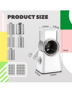 Rallador de Queso Rotatorio 6 en 1 Leriton con 12 Cuchillas 2