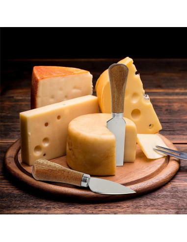 Juego de cuchillos para queso Linwnil 6 piezas acero inoxidable