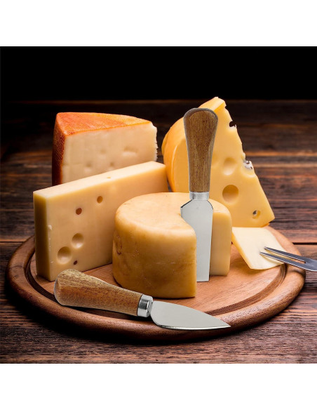 Juego de cuchillos para queso Linwnil 6 piezas acero inoxidable