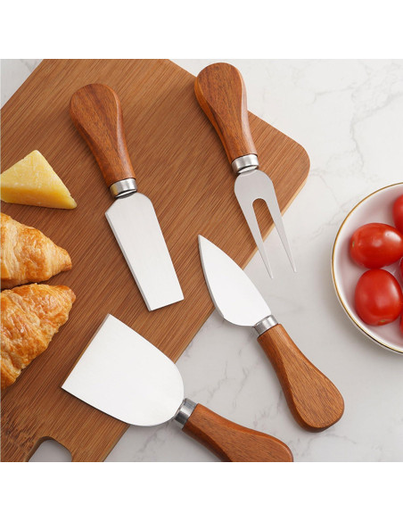 Juego de cuchillos para queso Linwnil 6 piezas acero inoxidable