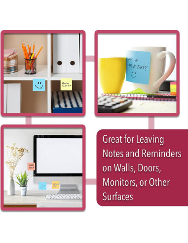 Notas Adhesivas Mr. Pen - 6 Blocs 60 Hojas Pastel 7.6x10.2 cm