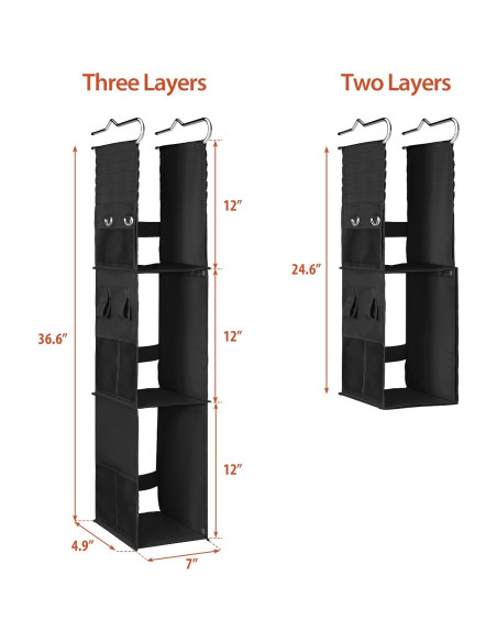 Organizador Colgante LOVEGRASS para Locker 3 Estantes Negro Organizador Colgante LOVEGRASS para Locker 3 Estantes Negro