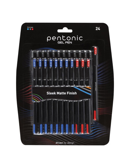 Set de Bolígrafos de Gel Pentonic 24 Piezas Tinta Variada 0.6 mm